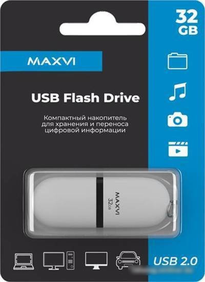 USB Flash Maxvi SF 32GB (белый) - фото 3 - id-p222051407