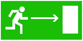 Табличка Направление к эвакуационному выходу направо