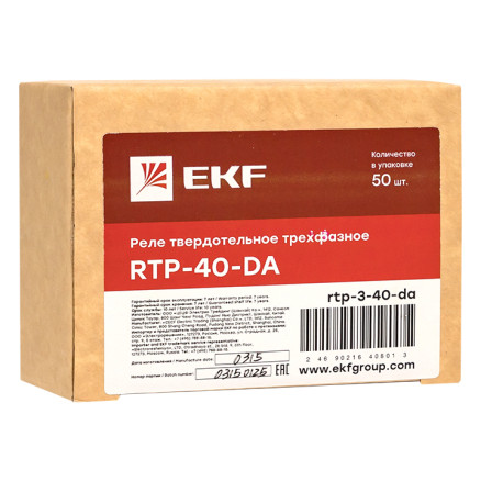 Реле твердотельное трехфазное RTP-40-DA EKF PROxima - фото 2 - id-p222052823
