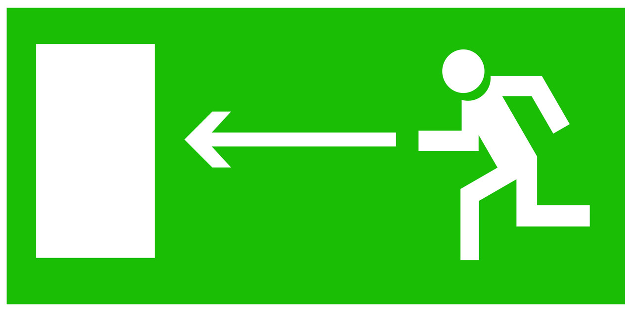 Табличка Направление к эвакуационному выходу налево