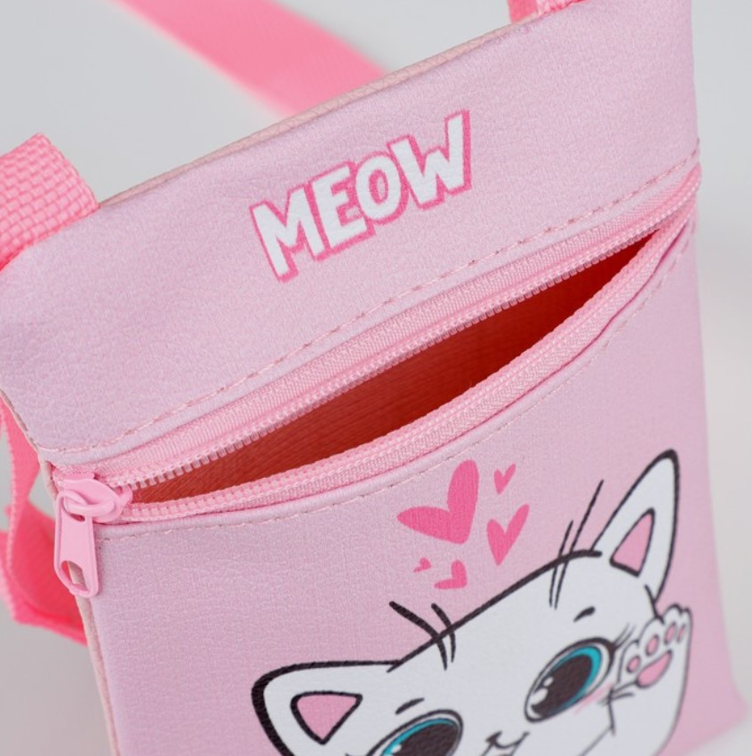 Набор для девочки: сумка и заколки для волос «Белый котик», цвет розовый - фото 4 - id-p222054689