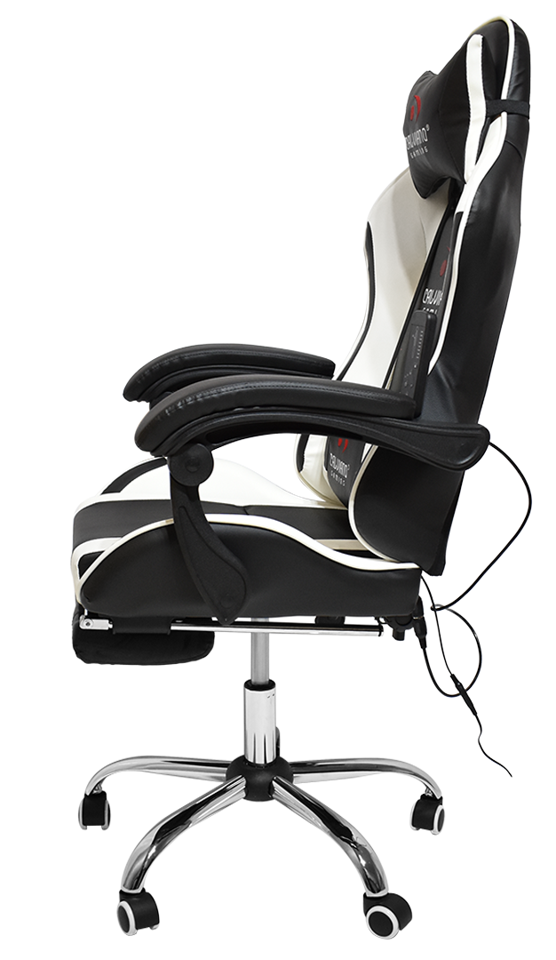 Вибромассажное кресло Calviano AVANTI ULTIMATO black/white/black с подножкой - фото 3 - id-p222055048