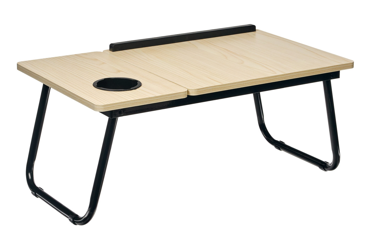Стол складной с подъёмной крышкой и подстаканником «ВИТА», 55x32x25см, мдф, металл, св.дерево, черный - фото 7 - id-p222055021