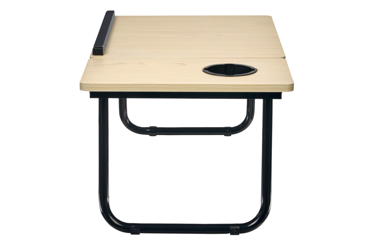 Стол складной с подъёмной крышкой и подстаканником «ВИТА», 55x32x25см, мдф, металл, св.дерево, черный - фото 8 - id-p222055021