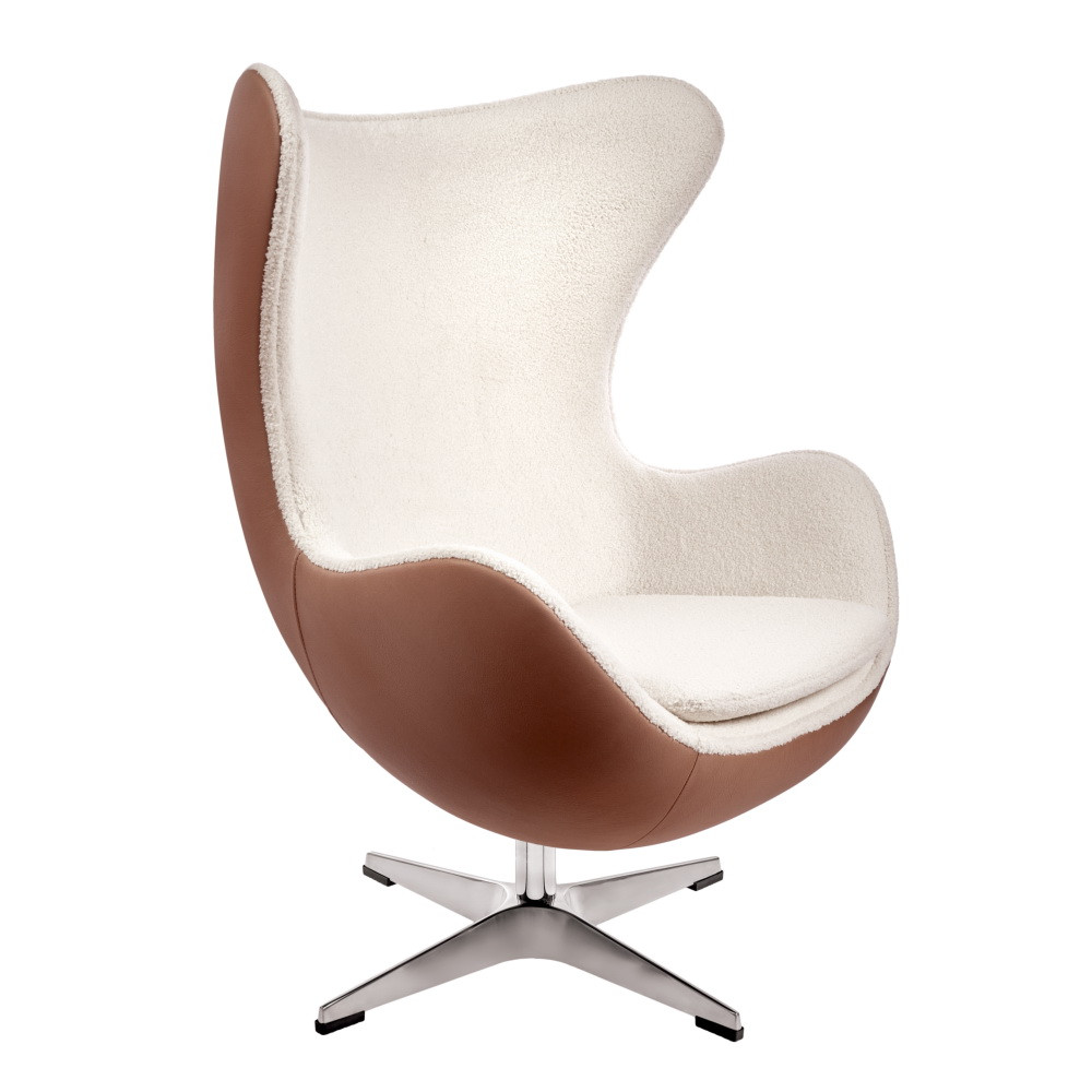 Кресло EGG STYLE CHAIR коричневый, экокожа - фото 1 - id-p222055028