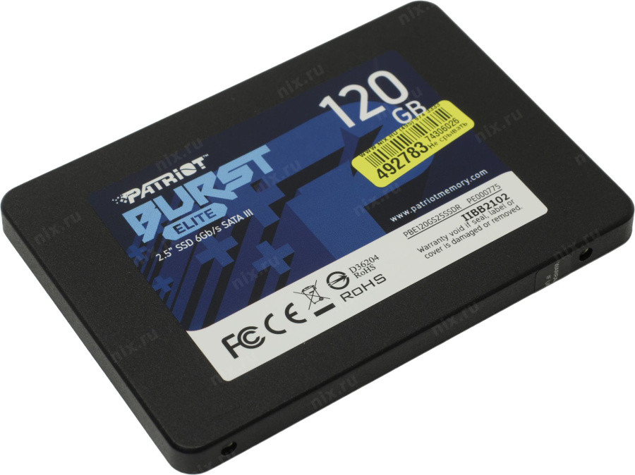 Накопитель SSD 120 Gb SATA 6Gb/s Patriot Burst Elite PBE120GS25SSDR 2.5" 3D QLC - фото 1 - id-p203910138