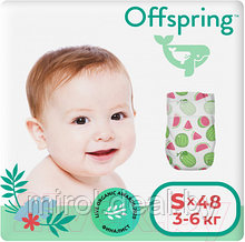 Подгузники детские Offspring S 3-6кг Арбузы / OF01S48WML
