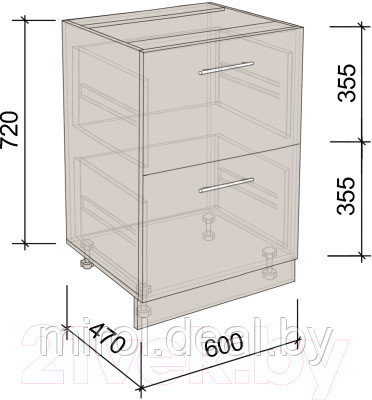 Шкаф-стол кухонный Артём-Мебель СН-114.16-Ш (600) - фото 4 - id-p222060054