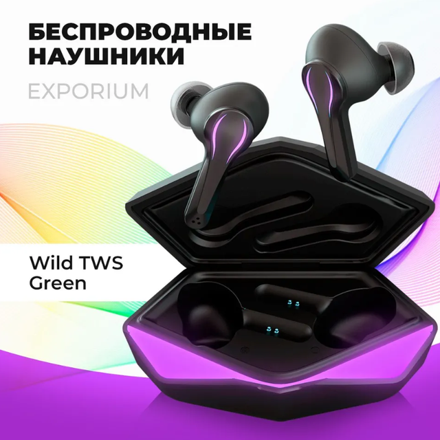 Беспроводные наушники tws bluetooth черные гарнитура с микрофоном