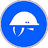 Табличка Работать в защитной каске (шлеме)