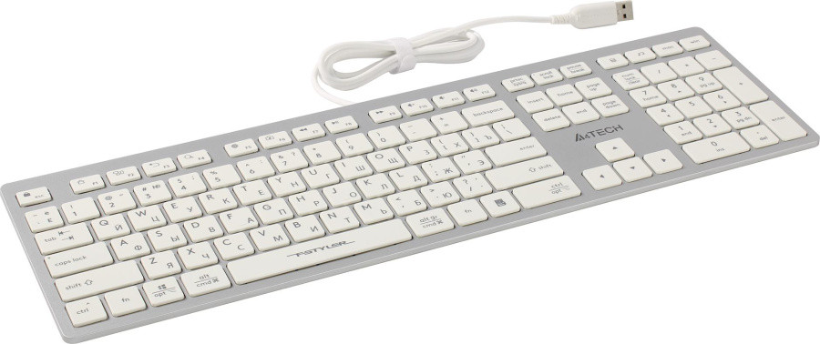Клавиатура A4Tech Fstyler FX50 белый USB slim Multimedia (FX50 WHITE) - фото 1 - id-p214734429