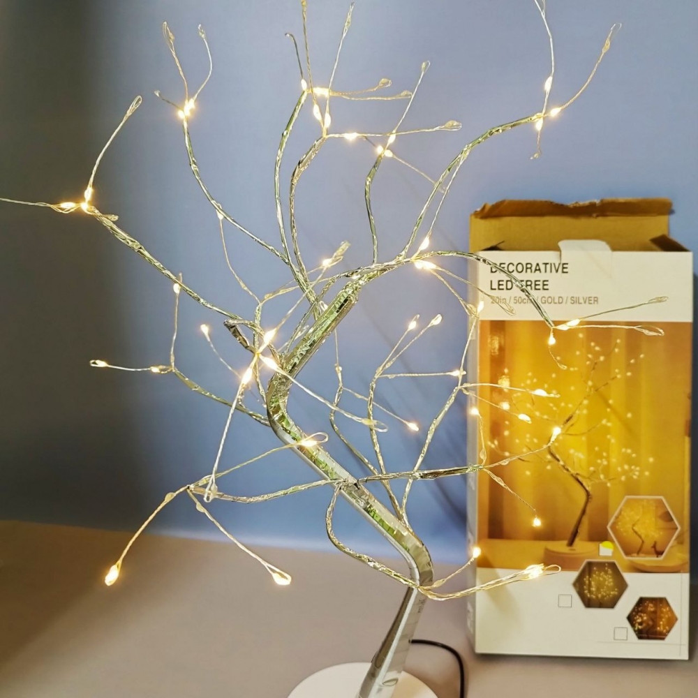Декоративный светильник дерево Decorative led tree 50 см, 108 светодиодов (питание USB или батарейки) - фото 6 - id-p222069797