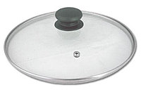 Крышка стеклянная с усиленным стальным ободком диаметр 18 см арт. БА 100/18