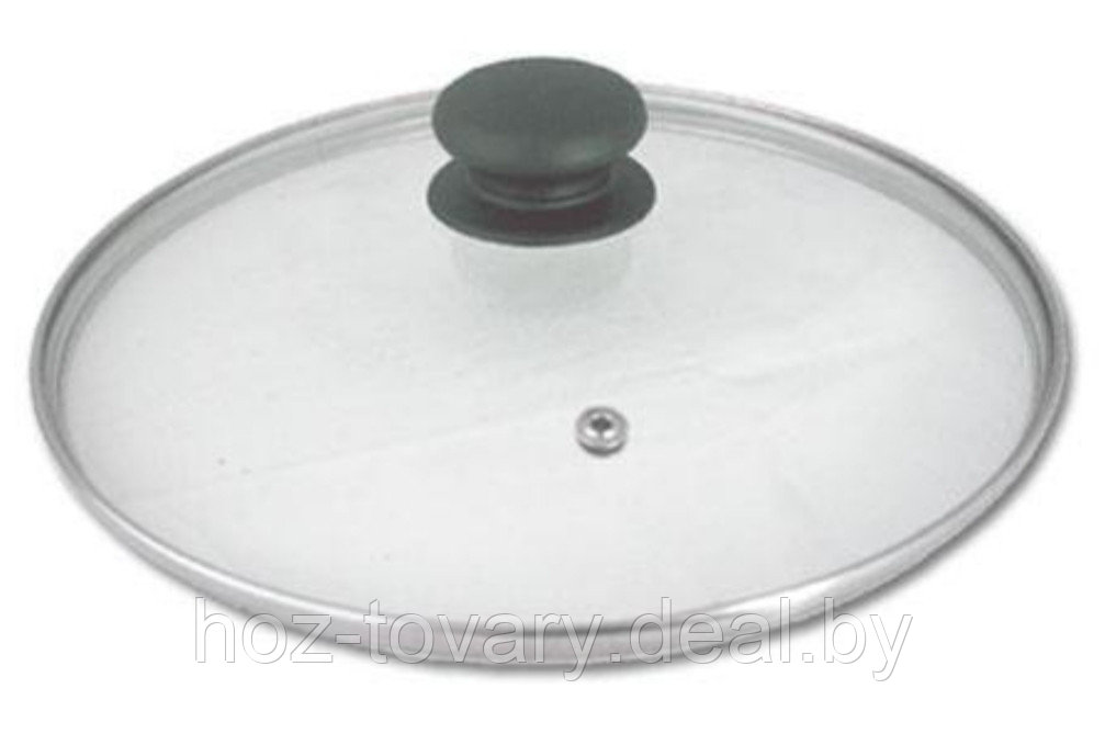 Крышка стеклянная с усиленным стальным  ободком диаметр 12 см арт. БА 100/12
