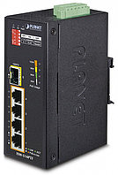 ISW-514PTF индустриальный PoE коммутатор для монтажа в DIN-рейку PLANET Technology Corporation. IP30 4-Port/TP