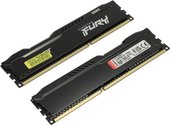 Оперативная память Kingston Fury Beast KF316C10BBK2/8 DDR3 DIMM 8Gb KIT 2*4Gb PC3-12800 CL10 - фото 1 - id-p222074690