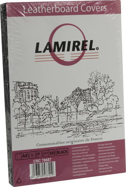 Lamirel CRC78687 Обложки для переплёта (Black картонные под кожу A4 230г/м2 уп.100шт) - фото 1 - id-p222074874