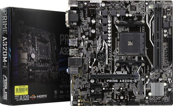 Материнская плата ASUS PRIME A320M-E Soc-AM4 (A320) PCI-E Dsub+DVI+HDMI GbLAN SATA RAID microATX 2DDR4 RTL - фото 1 - id-p222074403