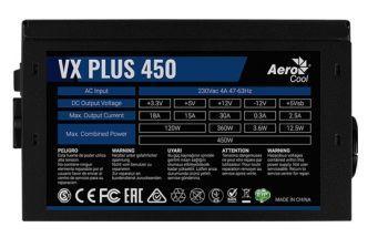 Блок питания Aerocool ATX 450W VX PLUS 450W (24+4+4pin) 120mm fan 2xSATA RTL - фото 1 - id-p222074551