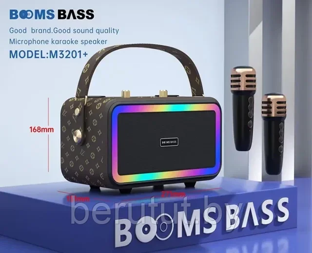 Караоке система для дома BOOMSBASS M3201+ с 2 микрофонами