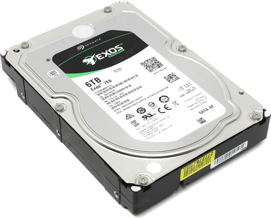 Жёсткий диск HDD 6 Tb SATA 6Gb/s Seagate Exos 7E8 ST6000NM0115 3.5" 7200rpm 256Mb - фото 1 - id-p203911876