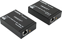 Удлинитель Orient VE045IR HDMI Extender (HDMI 19F- RJ45 - HDMI 19F до60м) +2 б.п.