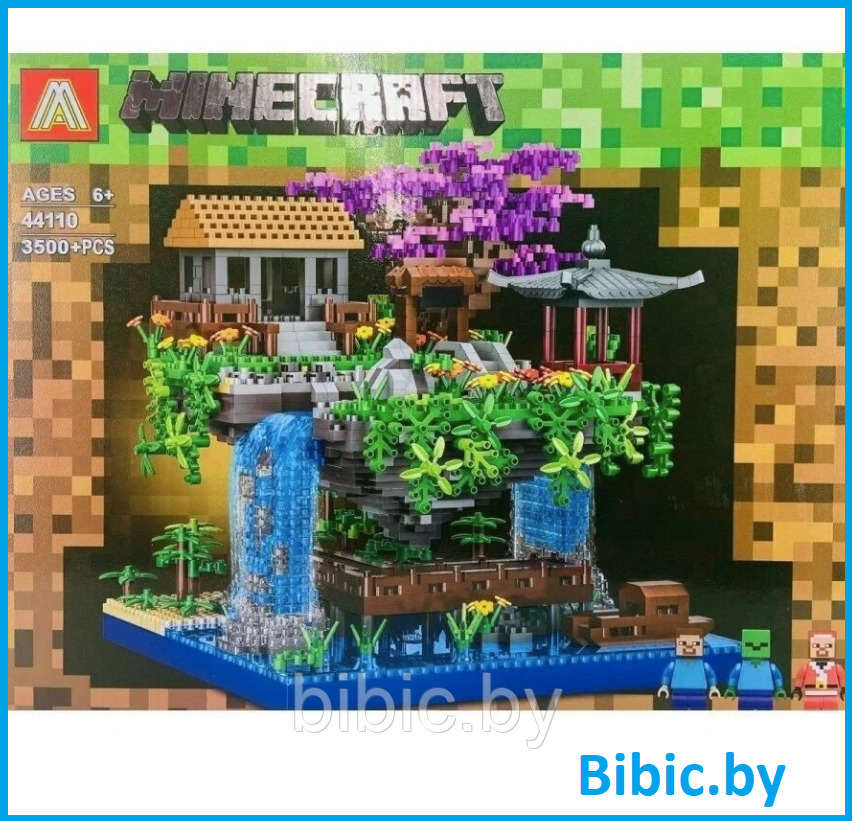 Детский конструктор Minecraft  Майнкрафт 44110 Домик на скале серия my world блочный аналог лего lego 3500 дет