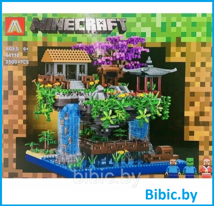 Детский конструктор Minecraft Майнкрафт 44110 Домик на скале серия my world блочный аналог лего lego 3500 дет - фото 1 - id-p222145023