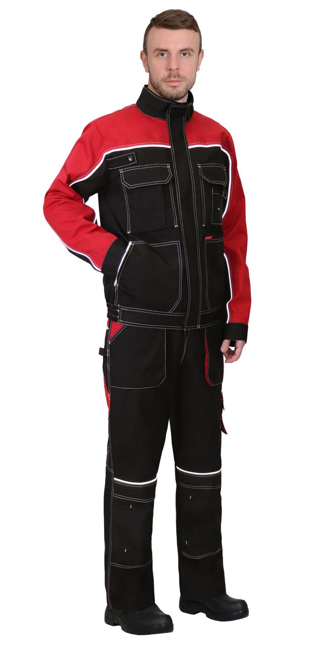 Костюм СИРИУС-АГАТ куртка, брюки черный с малиновым - фото 3 - id-p222150743