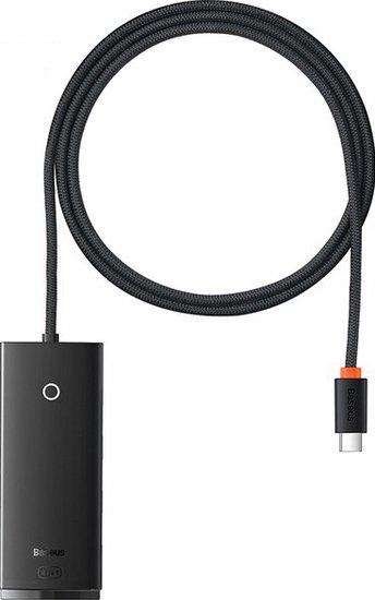 USB-хаб Baseus Lite Series 4-Port USB A - Type C WKQX030401 (1 м, черный) - фото 1 - id-p222150859