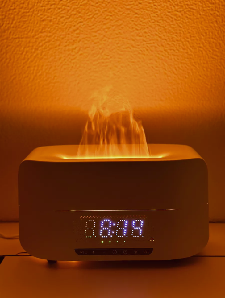 Увлажнитель воздуха с эффектом пламени Flame Aroma Humidifier ТС-030-А, 5 в 1 (колонка, часы, будильник ....) - фото 10 - id-p222151559