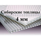 Сотовый поликарбонат для теплиц 4мм "Сибирские теплицы" 0,55гр/м2 лист 2,1*6м, фото 5