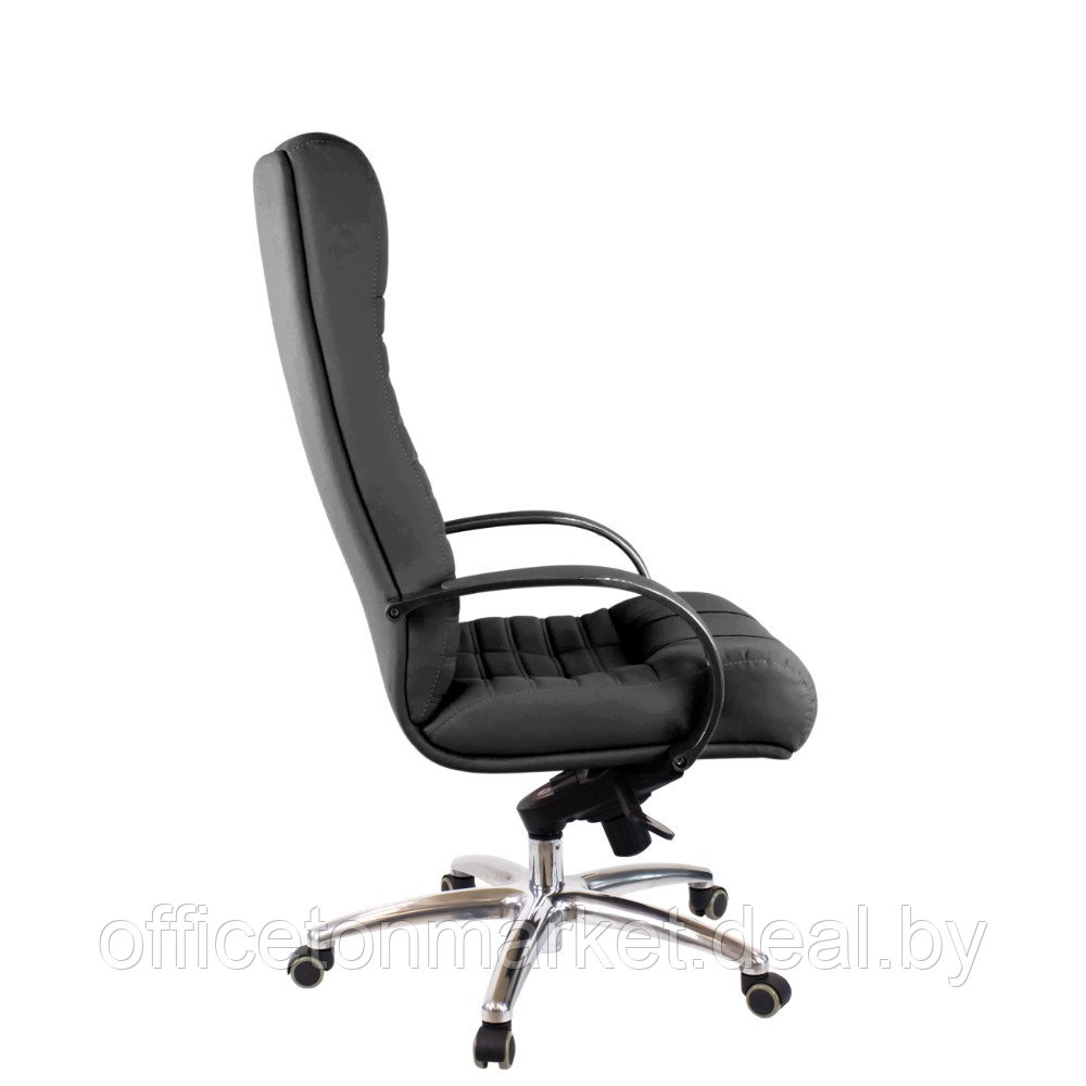 Кресло для руководителя Everprof "Atlant AL", натуральная кожа, хром, черный - фото 2 - id-p222144454