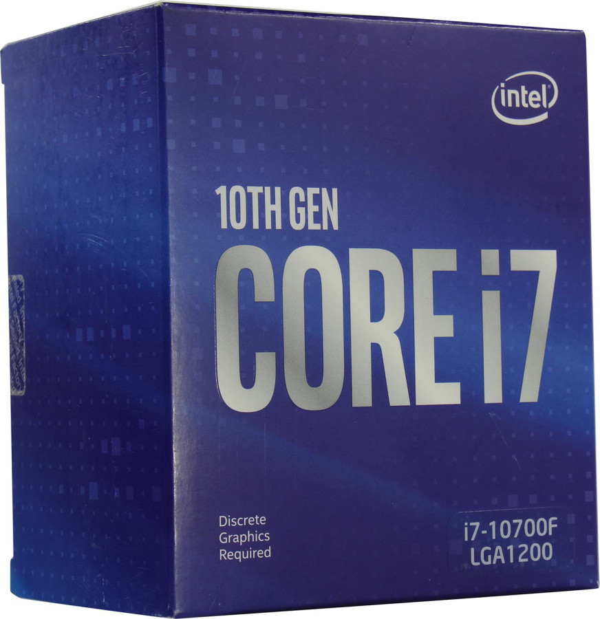 Процессор CPU Intel Core i7-10700F BOX 2.9 GHz/8core/2+16Mb/65W/8 GT/s LGA1200 - фото 1 - id-p219836931