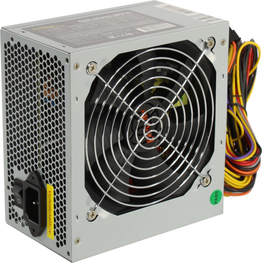 Блок питания 750W ExeGate UNS750 (ATX, SC, 12cm fan, 24pin, 4pin, PCIe, 3xSATA, 2xIDE, FDD, кабель 220V с - фото 1 - id-p212724303