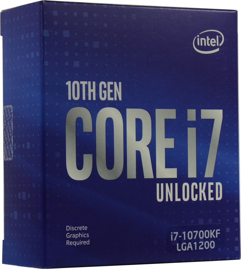 Процессор CPU Intel Core i7-10700KF BOX (без кулера) 3.8 GHz/8core/2+16Mb/125W/8 GT/s LGA1200 - фото 1 - id-p222073726