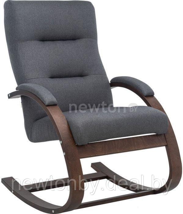 Кресло-качалка Leset Милано (орех текстура/малмо 95/серый) - фото 1 - id-p222178400