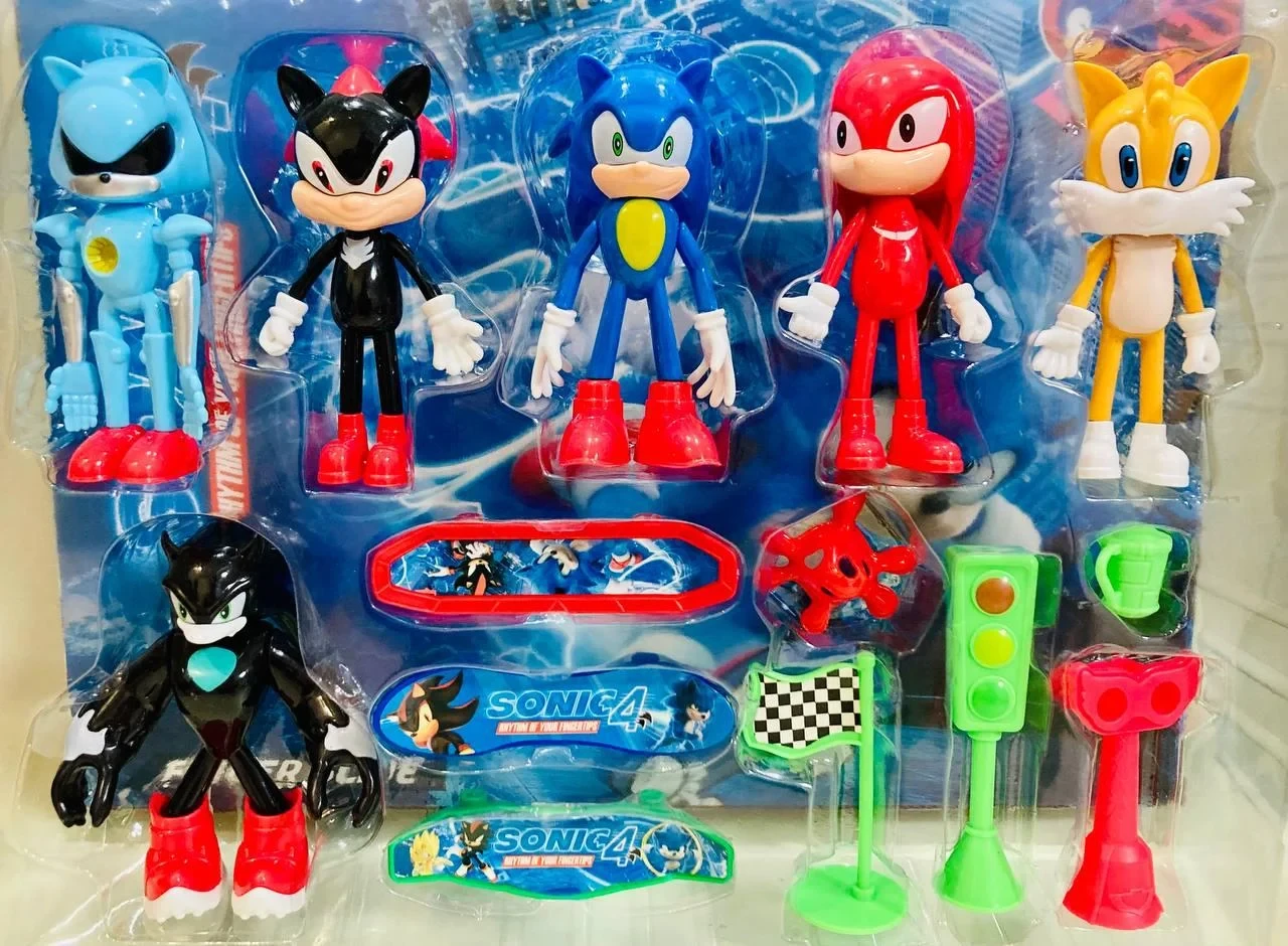Набор фигурок героев Соник (Sonic) 6 героев + аксессуары 12 см - фото 2 - id-p222179661