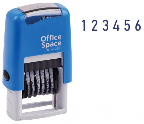 Нумератор полуавтоматический OfficeSpace 7836 6 разрядов, высота символа 3 мм - фото 1 - id-p222179966