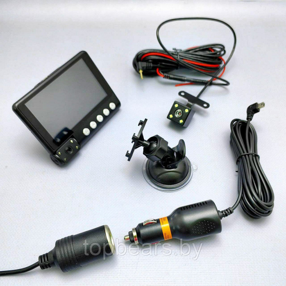 Видеорегистратор с тремя видеокамерами Video Car DVR WDR Full HD 1080P, 4 LCD экран - фото 7 - id-p222189536