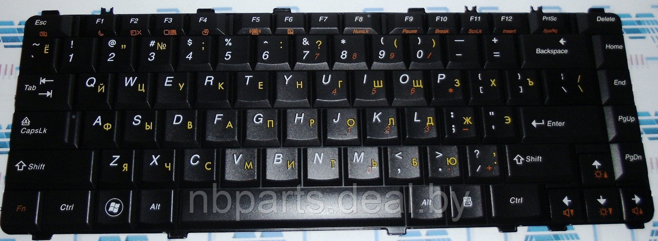 Клавиатура для ноутбука Lenovo IdeaPad Y450, Y550, Y560, чёрная, RU - фото 1 - id-p111776629