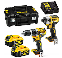 Набор электроинструментов DeWalt DCK266P2T ударный шуруповерт DCD796 + импакт DeWalt DCF887 18V + 2X5AH+ кейс