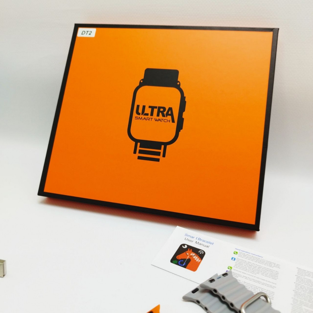 Подарочный набор Умные смарт-часы LJ736 Ultra Max DT2 (4 комплекта ремешков, беспроводная зарядка) - фото 6 - id-p222199803