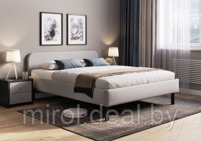 Двуспальная кровать Сонум Hanna с металлическим основанием 160x200 - фото 5 - id-p222200746