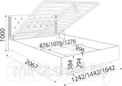 Полуторная кровать Rinner Тиффани М40 с ПМ и каретной стяжкой 120x200 - фото 5 - id-p222201310