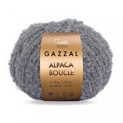 Пряжа Gazzal Alpaca Boucle (Газзал Альпака Букле) цвет 129 темно-серый