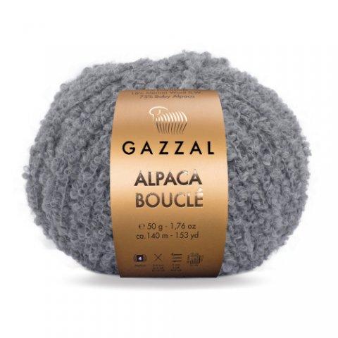 Пряжа Gazzal Alpaca Boucle (Газзал Альпака Букле) цвет 129 темно-серый - фото 1 - id-p222205656