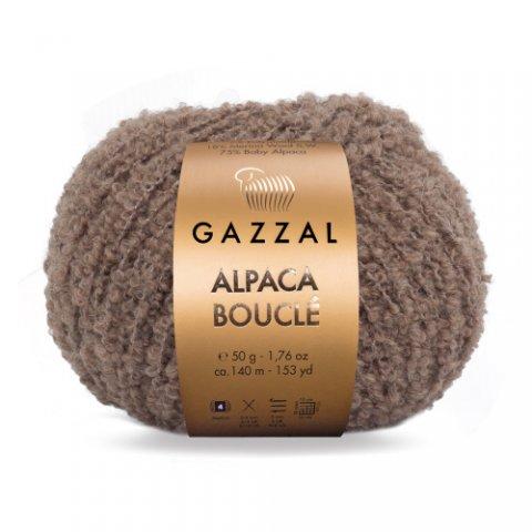 Пряжа Gazzal Alpaca Boucle (Газзал Альпака Букле) цвет 126 грильяж / коричневый - фото 1 - id-p222205682