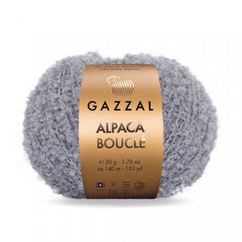 Пряжа Gazzal Alpaca Boucle (Газзал Альпака Букле) цвет 128 серый