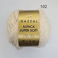 Пряжа Gazzal Alpaca Super Soft (Газзал Альпака Супер Софт) цвет 102 светлый беж